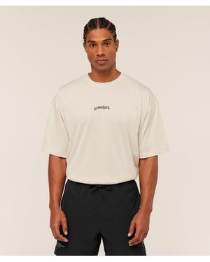 GYMSHARK Tactical Oversized T-Shirt - Natural