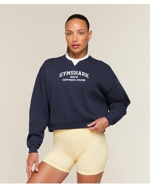 GYMSHARK Cozy Luxe Campus Sweatshirt - Blue
