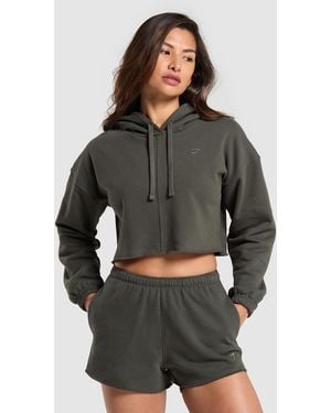 GYMSHARK Fleece Crop Pullover - Gray
