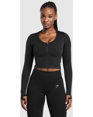 GYMSHARK Lift Seamless Zip Up Jacket - Black