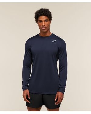 GYMSHARK Arrival Long Sleeve T-Shirt - Blue