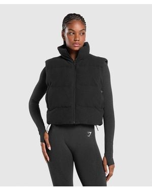 GYMSHARK Sherpa Gilet - Black