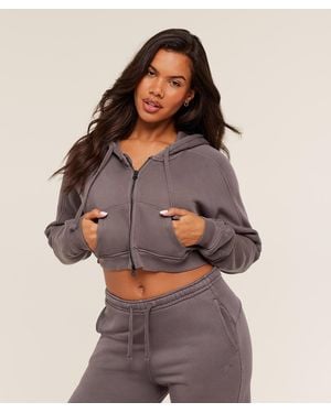 GYMSHARK Pump Zip Through Hoodie - Brown