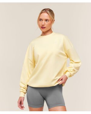 GYMSHARK Training Oversized Fleece Sweatshirt - Natural