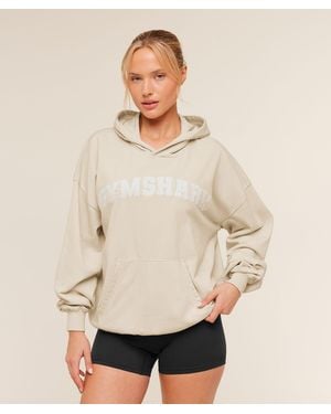 GYMSHARK Chainstitch Graphic Hoodie - Natural