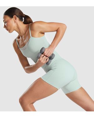 GYMSHARK Elevate Mesh Tank With Shelf - Green