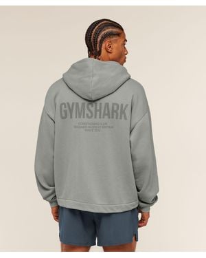 GYMSHARK Conditioning Club Washed Zip Through Hoodie - Grey