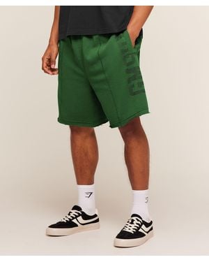 GYMSHARK Accent Graphic Sweat Shorts - Green