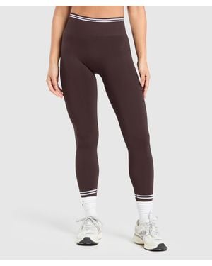 GYMSHARK Contrast Seamless Leggings - Brown