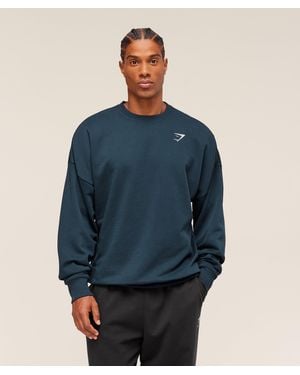 GYMSHARK Oversized Crest Crew - Blue