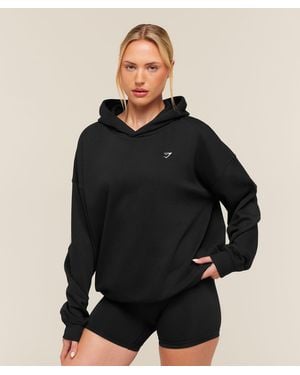 GYMSHARK Training Oversized Fleece Hoodie - Black