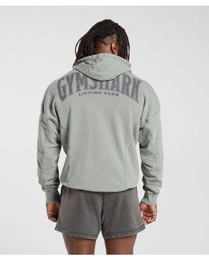GYMSHARK Heritage Washed Hoodie - Grey