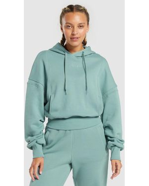 GYMSHARK Heavyweight Loopback Sweat Hoodie - Green