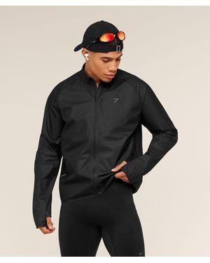 GYMSHARK Running Elite Lightweight Windbreaker - Black