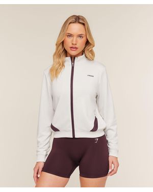 GYMSHARK Lightweight Tricot Zip Through Jacket - White