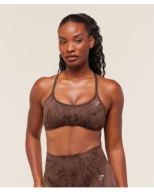 GYMSHARK Adapt Camo Cross Back Sports Bra - Brown
