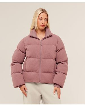 GYMSHARK Sherpa Puffer Jacket - Pink