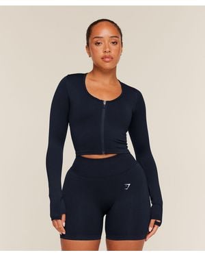 GYMSHARK Lift Seamless Zip Up Jacket - Blue