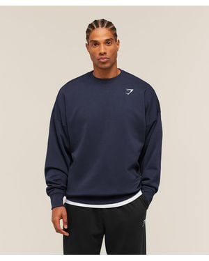 GYMSHARK Oversized Crest Crew - Blue