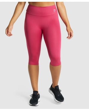 GYMSHARK Training Cropped Leggings - Red