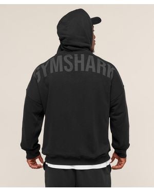 GYMSHARK Power Zip Up Hoodie - Black