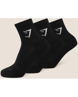 GYMSHARK Midi Socks 3Pk - Black