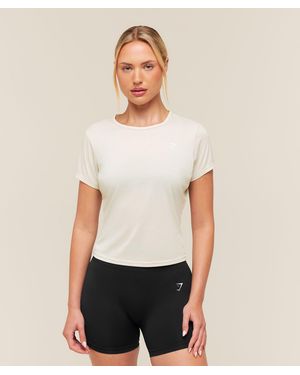 GYMSHARK Washed Pastel Baby Tee - Natural