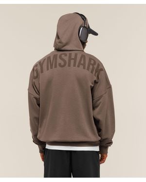 GYMSHARK Power Zip Up Hoodie - Natural