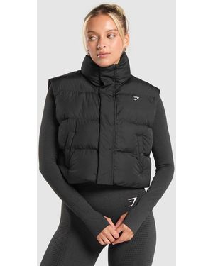 GYMSHARK Cropped Midi Gilet - Grey
