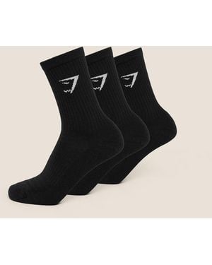 GYMSHARK Crew Socks 3Pk - Black