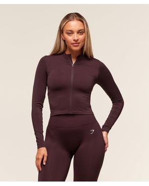 GYMSHARK Everyday Seamless Zip Tracktop - Purple