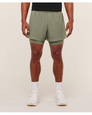GYMSHARK Running 4" 2In1 Shorts - Natural