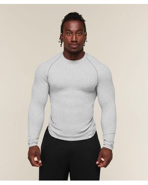 GYMSHARK Cotton Seamless Long Sleeve T-Shirt - White