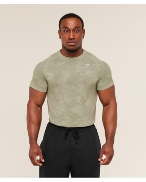 GYMSHARK Geo Seamless T-Shirt - Green