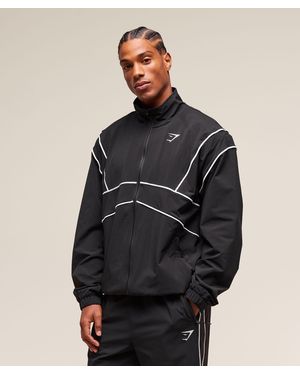 GYMSHARK Retro Crinkle Track Jacket - Blue