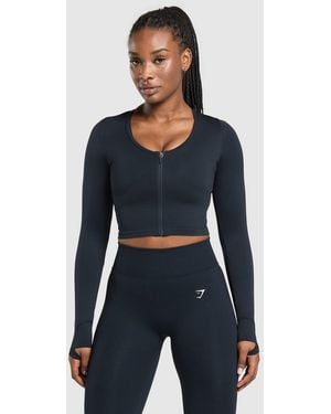 GYMSHARK Lift Seamless Zip Up Jacket - Blue