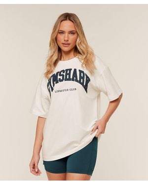 GYMSHARK Collegiate Graphic T-Shirt - Natural