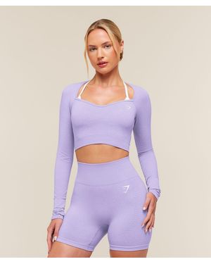 GYMSHARK Vital Sweetheart Neck Crop Top - Purple