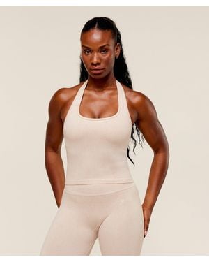 GYMSHARK Adapt Fleck X Whitney Tank With Shelf - Natural