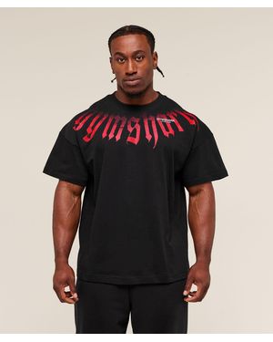 GYMSHARK Fade Graphic T-Shirt - Black