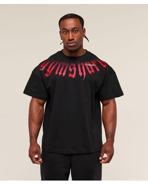 GYMSHARK Fade Graphic T-Shirt - Black