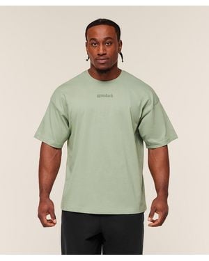 GYMSHARK Olde English T-Shirt - Green