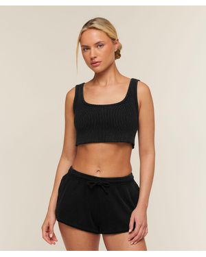 GYMSHARK Washed Waffle Tank - Black