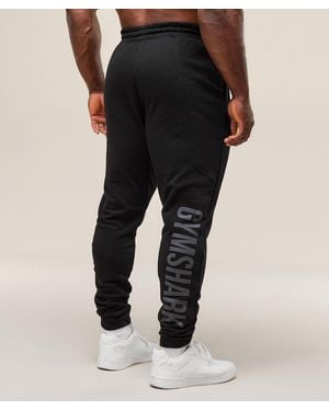 GYMSHARK Power Wordmark Joggers - Black