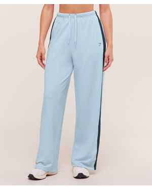 GYMSHARK Retro Stripe Snap Pants - Blue