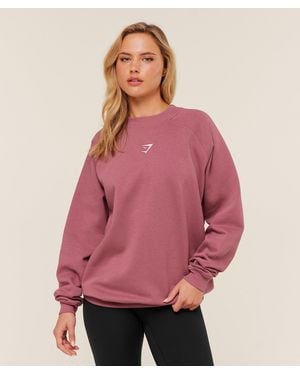 GYMSHARK Training Oversized Fleece Sweatshirt - Red