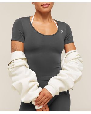 GYMSHARK Everyday Seamless Tight Fit Crew Neck Tee - Grey