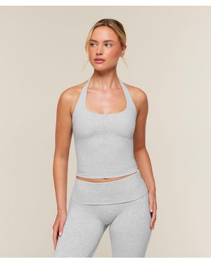 GYMSHARK Cottonmove Halterneck Top - Gray