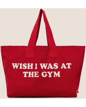 GYMSHARK Slogan Tote - Red