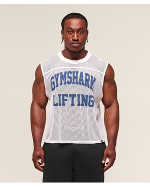 GYMSHARK Mesh Oversized Tank - Blue